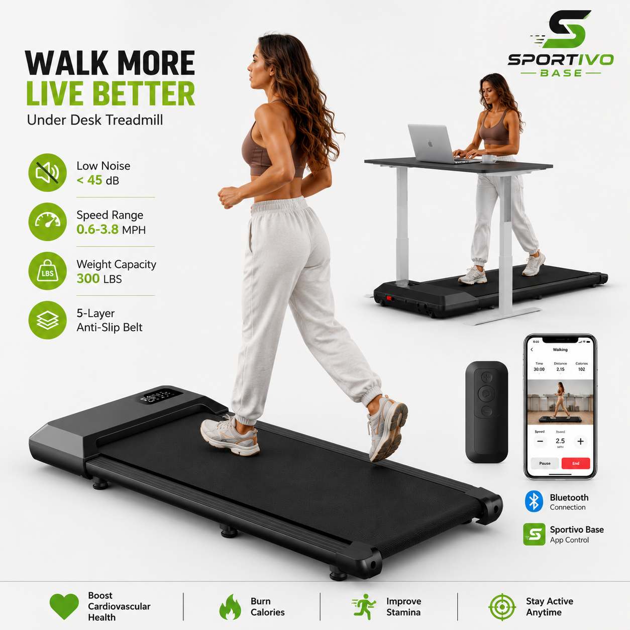 2-in-1 Foldable Treadmill – Walking Pad & Running Machine with LCD Display