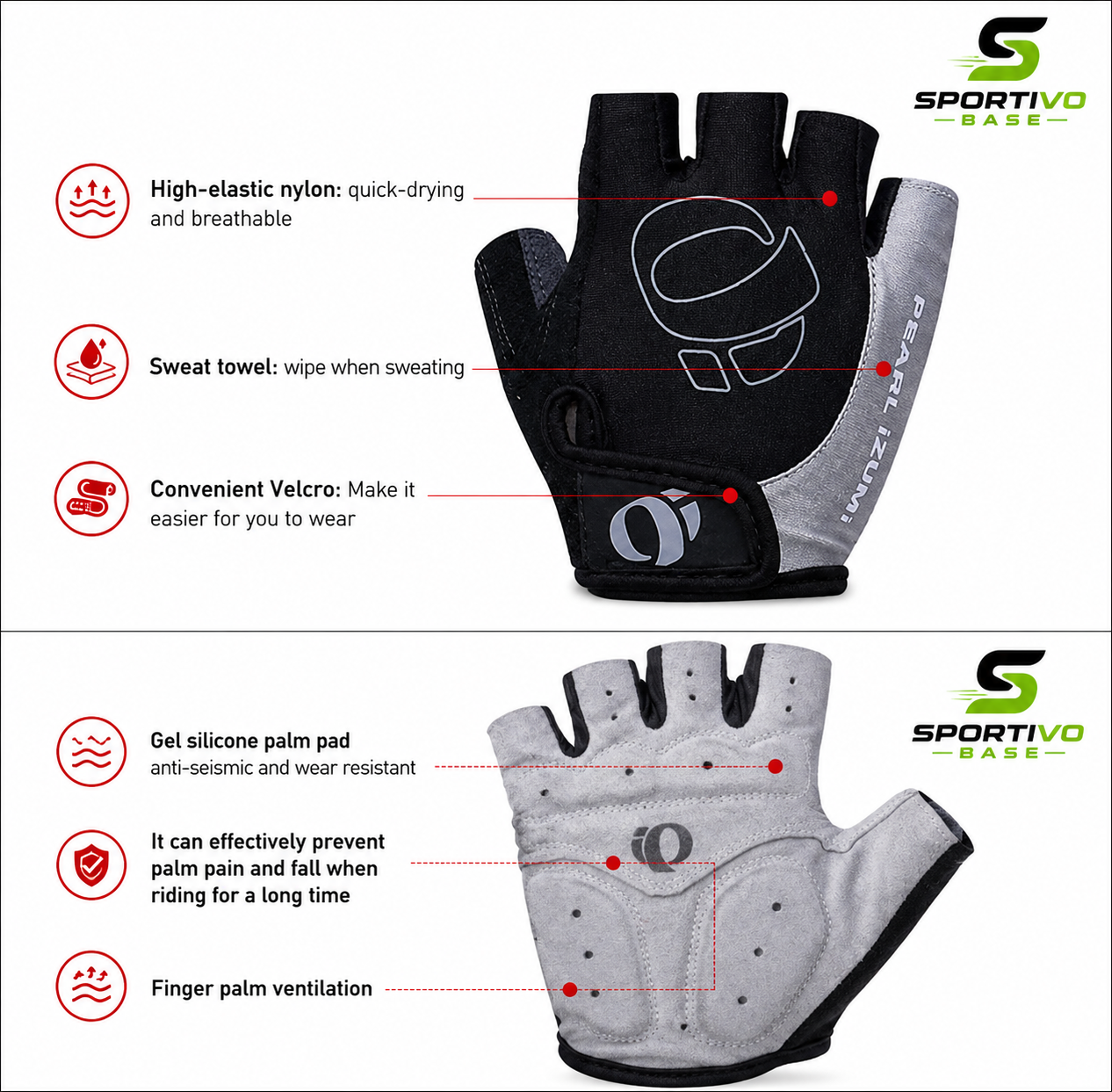Half Finger Cycling Gloves – Gel Padded Anti-Slip Bike Gloves