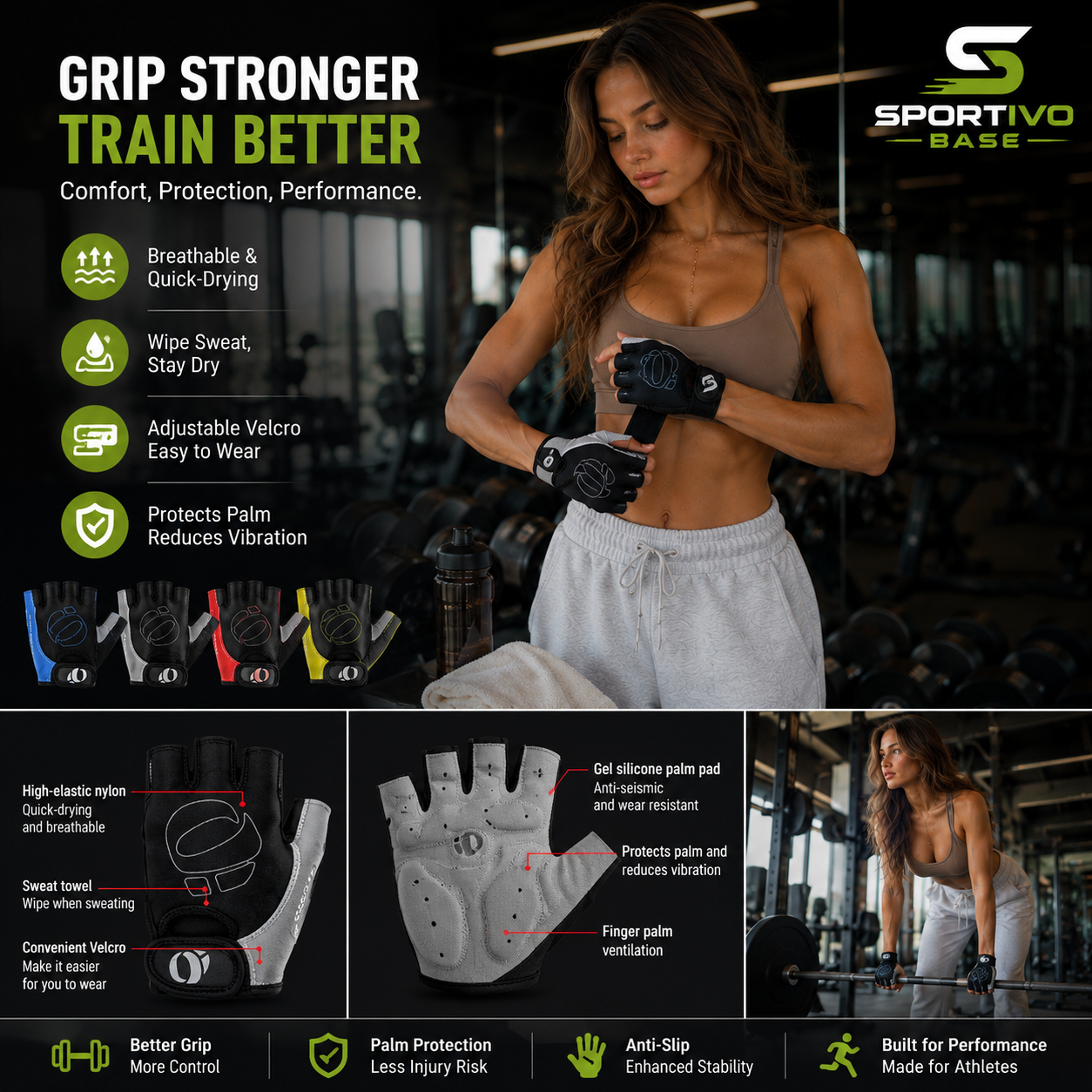 Half Finger Cycling Gloves – Gel Padded Anti-Slip Bike Gloves