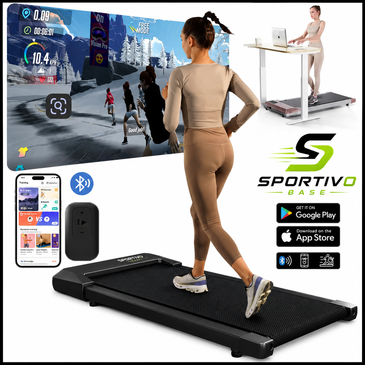 2-in-1 Foldable Treadmill – Walking Pad & Running Machine with LCD Display