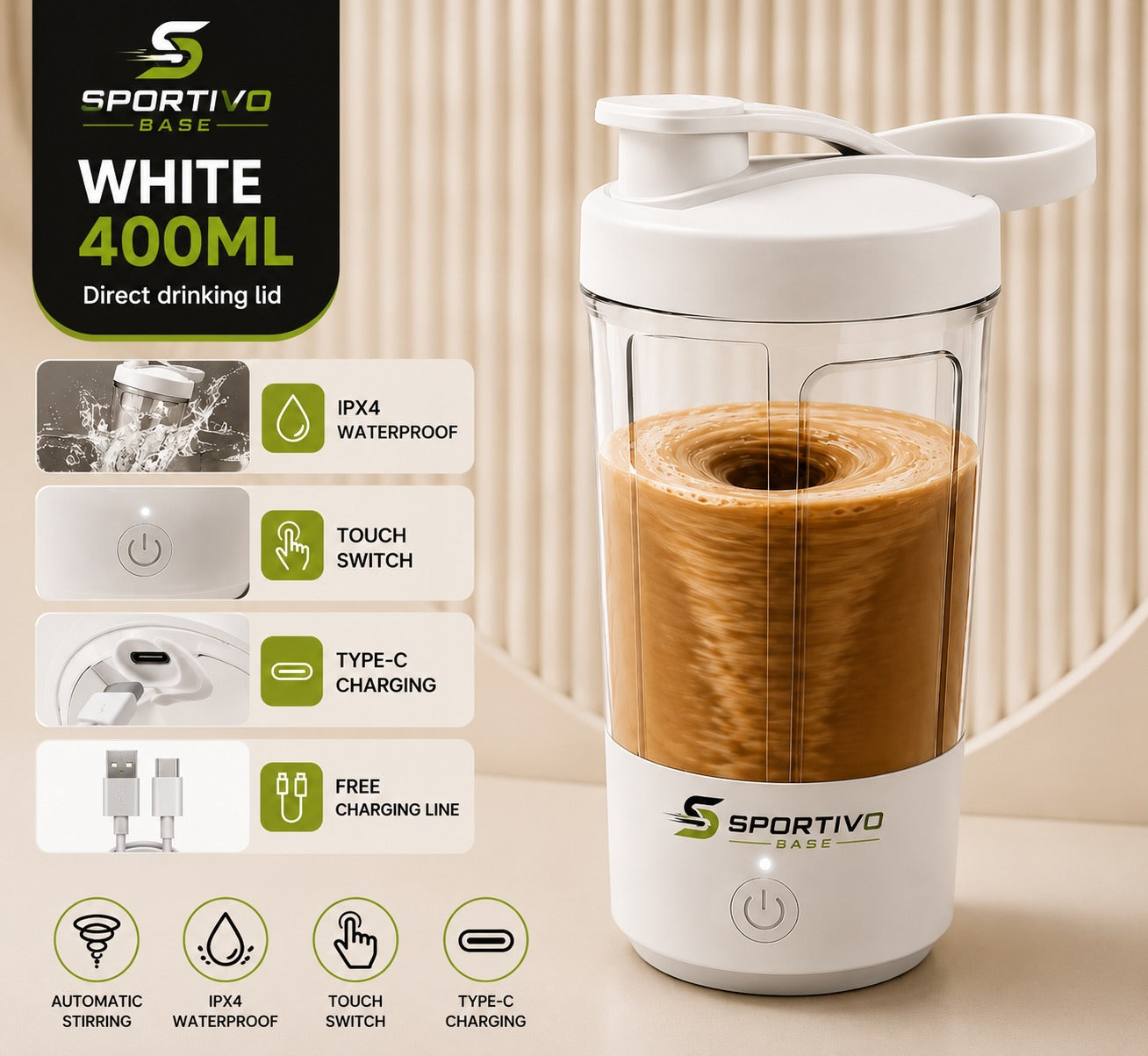Electric Protein Shaker Bottle – Automatic Mixing Cup