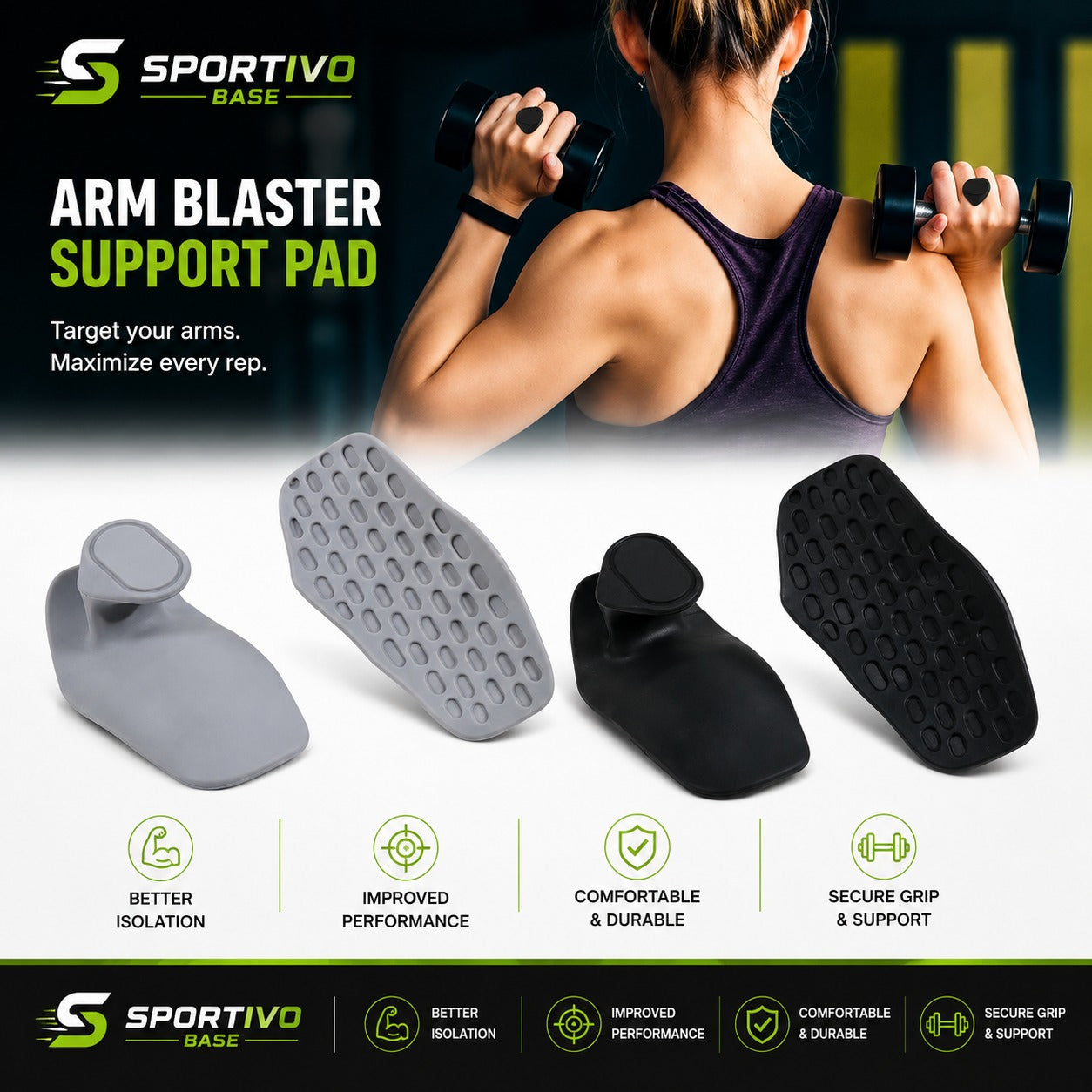 Anti-Slip Weight Lifting Grip Pads – Padded Palm Protectors for Gym, Weightlifting & Cross Training| SPORTIVO